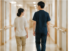 職場内を歩く介護スタッフのイメージ